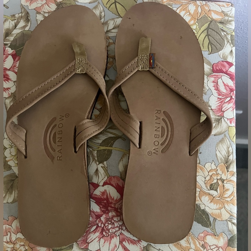 Womans Rainbow Sandals size 10 brown new